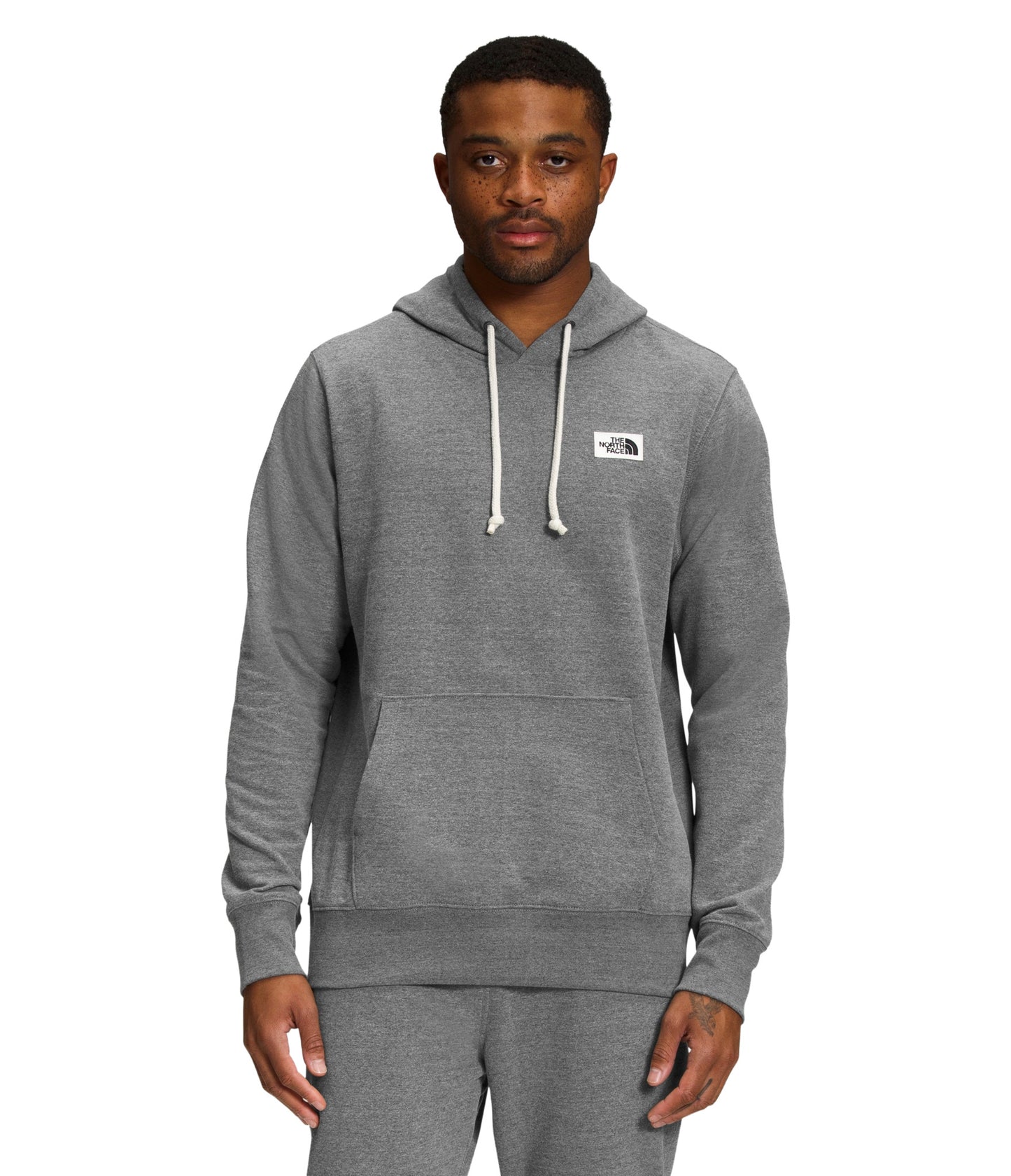 TNF MENS HERITAGE PATCH PO HOODY SP22 TNF MEDIUM GREY HEATHER