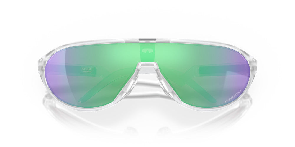 OAKLEY CMDN MATTE CLEAR SUNGLASSES w/ PRIZM ROAD JADE LENS