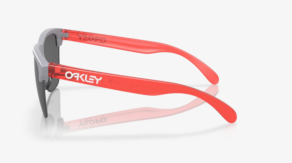 OAKLEY FROGSKINS LITE MATTE FOG/RED SUNGLASSES w/ PRIZM BLK LENS