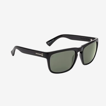 ELECTRIC KNOXVILLE XL GLOSS BLACK SUNGLASSES w/ GRY PLR LENS