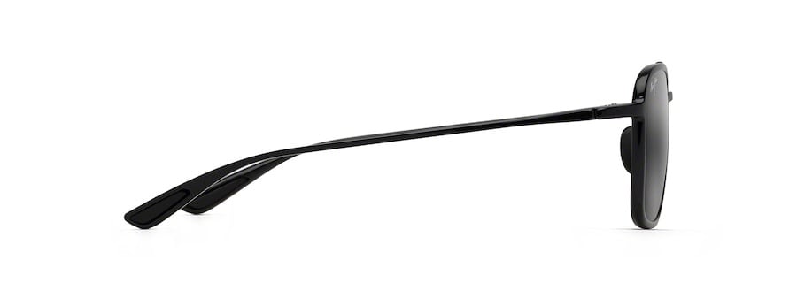MAUI JIM KEOKEA GLOSS BLACK SUNGLASSES w/ NTRL GRY PLR LENS