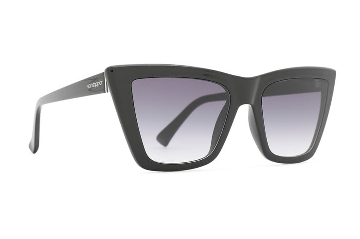 VONZIPPER STILETTA BLACK SATIN SUNGLASSES w/ BRN GRADIENT LENS