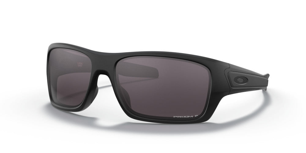 OAKLEY TURBINE MATTE BLK SUNGLASSES w/ PRIZM GRY PLR LENS