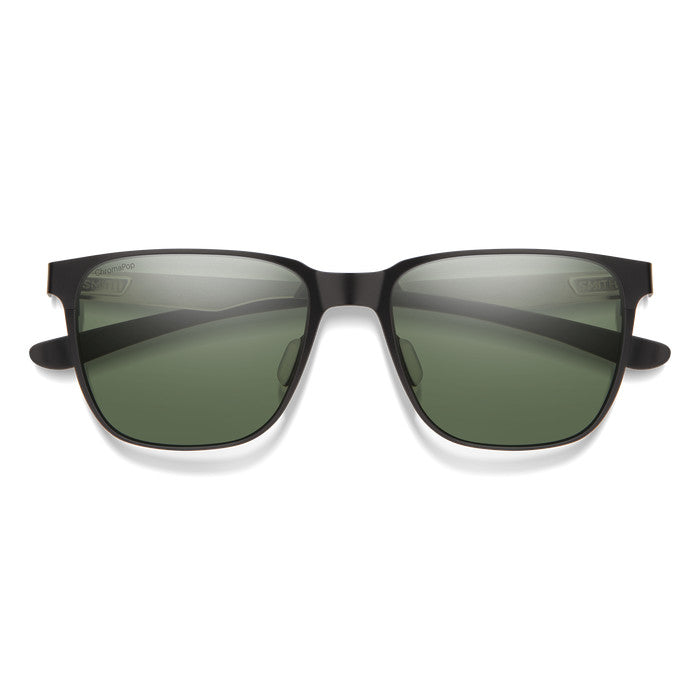 SMITH LOWDOWN METAL MATTE BLK SLVR SUNGLASSES w/ CP PLR GRY GRN