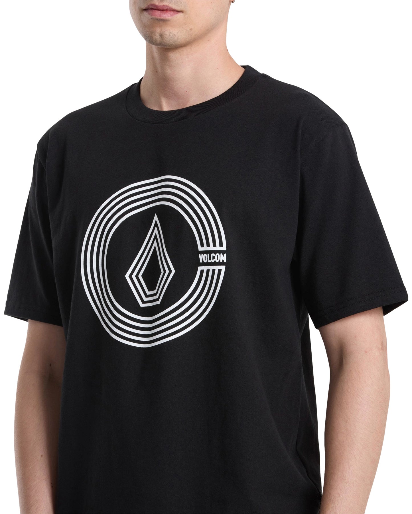 VOLCOM MENS CIRCLE SPLIT SS TEE SP26 BLACK