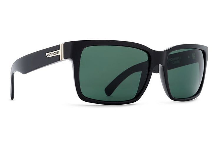 VONZIPPER ELMORE BLACK GLOSS SUNGLASSES w/ VNTG GRY LENS
