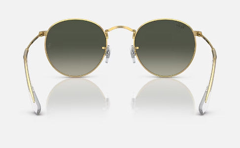 RAY-BAN ROUND METAL SUNGLASSES GOLD w/ GREY GRADIENT