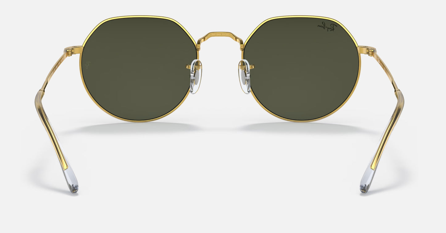 RAY-BAN JACK SUNGLASSES GOLD w/ GREEN