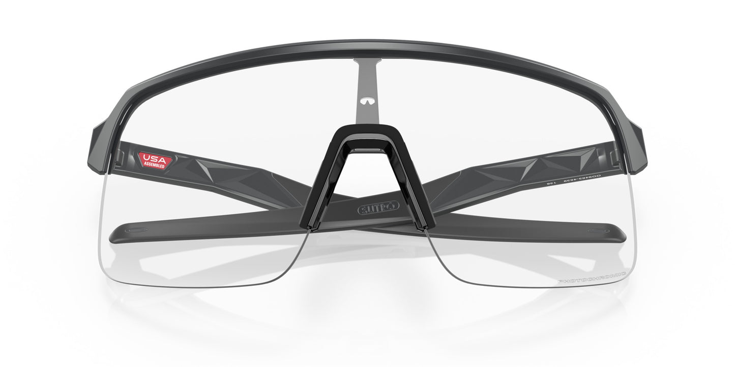OAKLEY SUTRO LITE MATTE CARBON SUNGLASSES w/ CLEAR TO BLK PHOTO