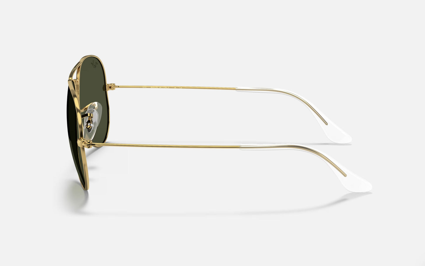 RAY-BAN AVIATOR LARGE METAL SUNGLASSES ROSE GOLD w/ GREEN