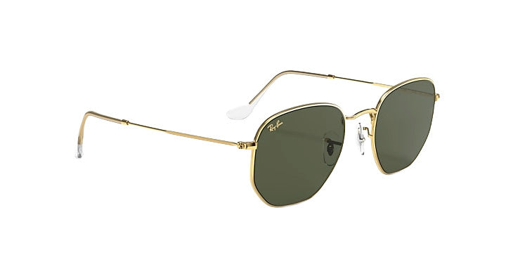 PLX RAY-BAN HEXAGONAL SUNGLASSES GOLD w/ GRN