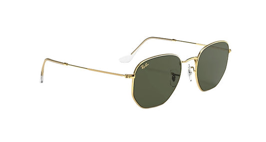 PLX RAY-BAN HEXAGONAL SUNGLASSES GOLD w/ GRN