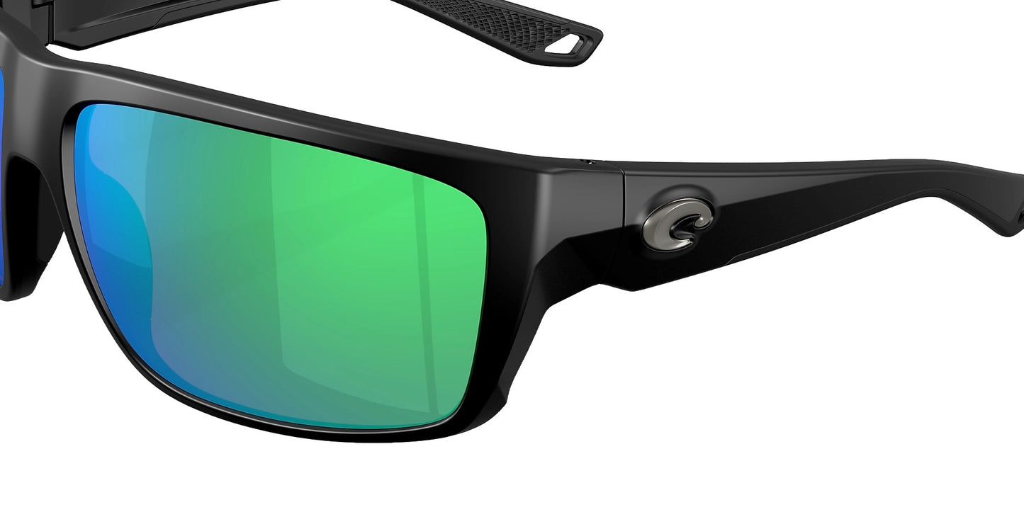 COSTA FLY LINE SUNGLASSES MATTE BLACK w/GREEN MIRROR