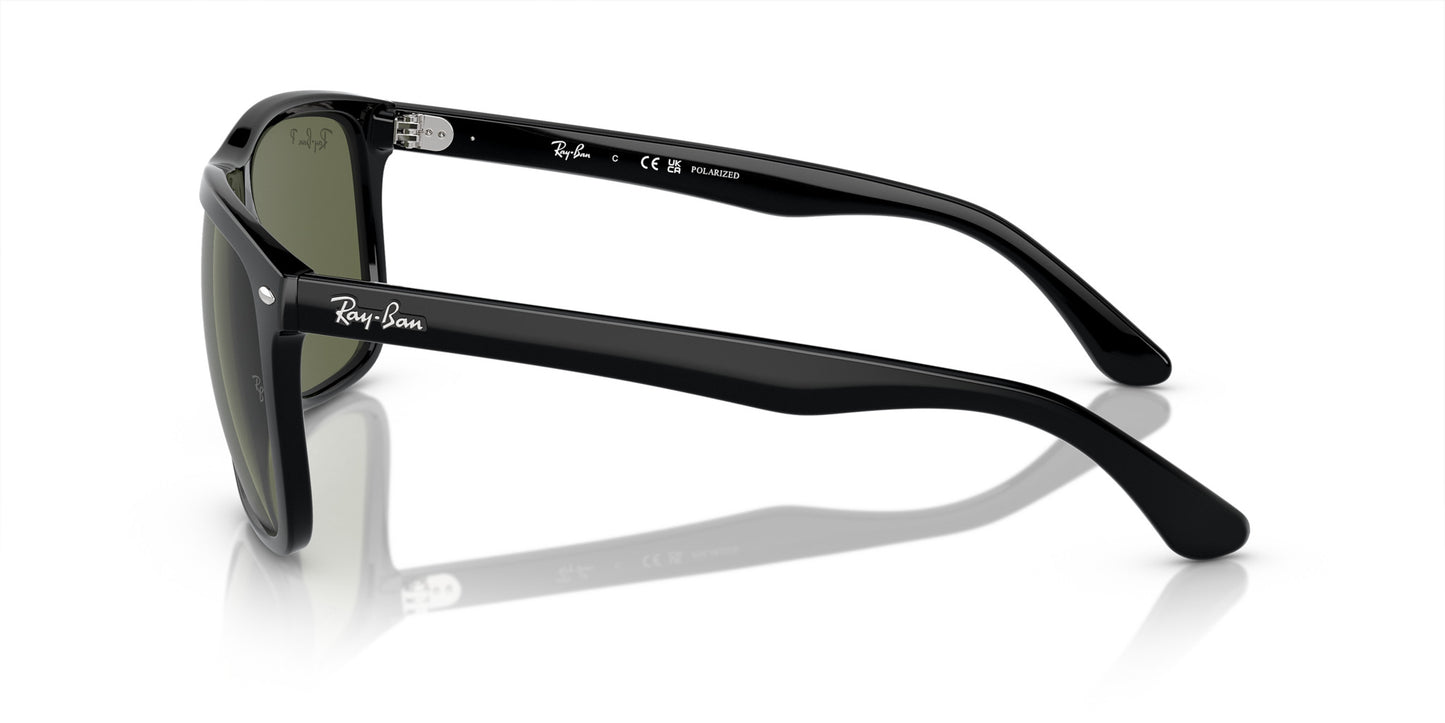 RAY-BAN BOYFRIEND TWO SUNGLASSES BLACK w/ GREEN PLR
