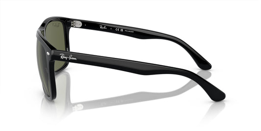 RAY-BAN BOYFRIEND TWO SUNGLASSES BLACK w/ GREEN PLR