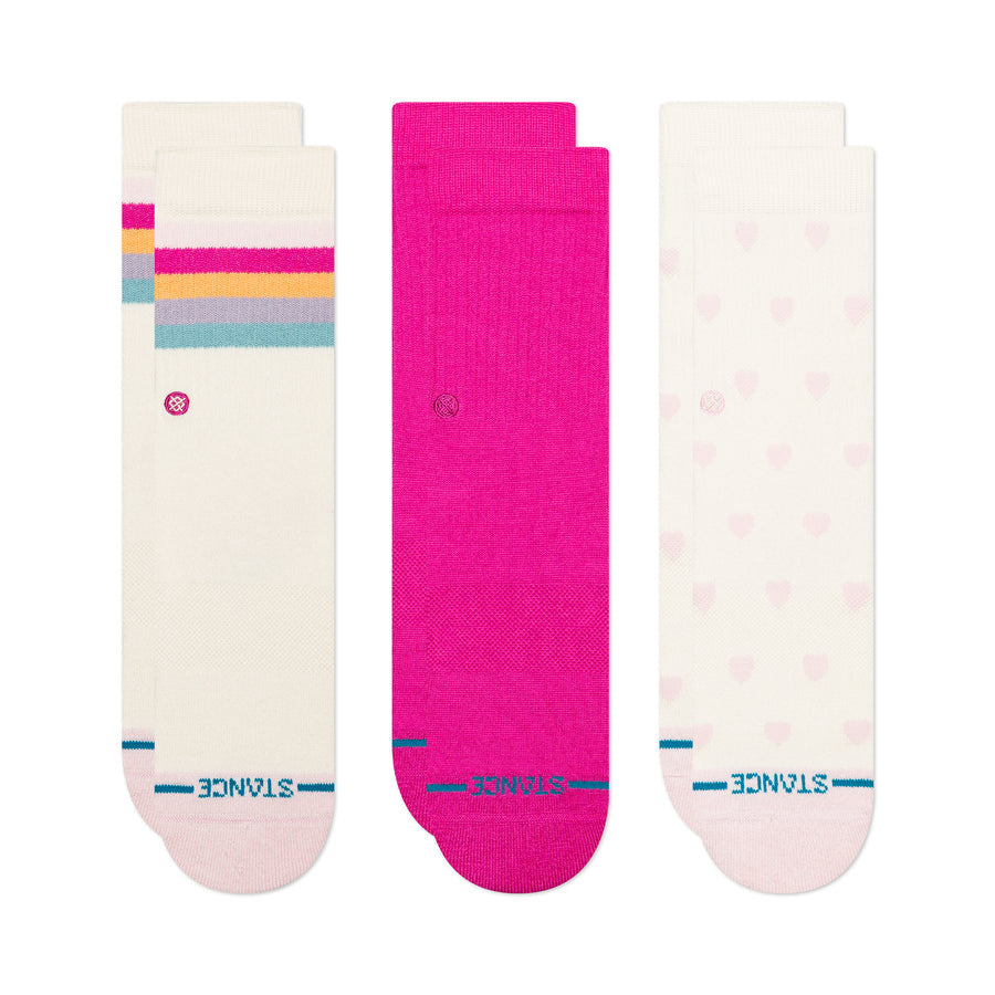 STANCE KIDS HEARTS 3PK SOCKS SP26 IVORY