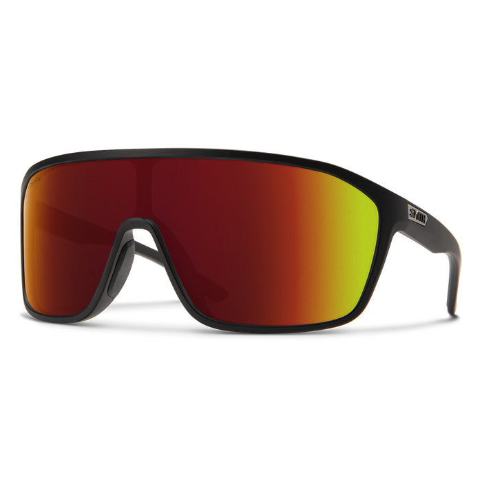 SMITH BOOMTOWN MATTE BLACK SUNGLASSES W/CP RED MIR