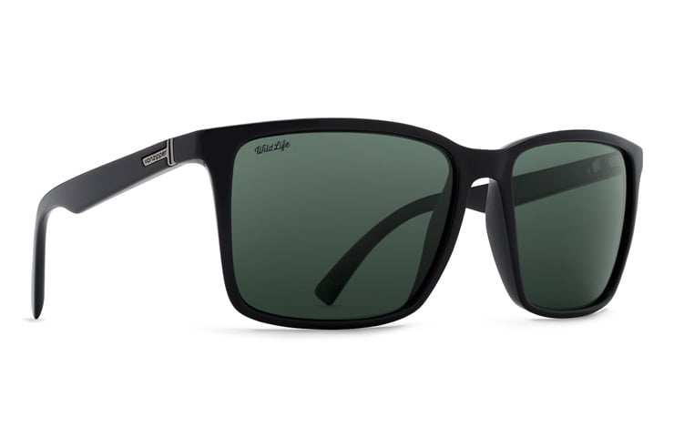 VONZIPPER LESMORE BLACK GLOSS SUNGLASSES w/ WILDLIFE VINTAGE PLR LENS