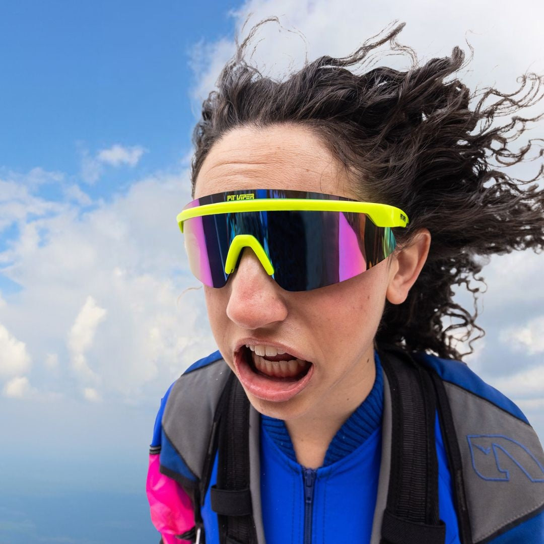 PIT VIPER THE SKYSURFER SUNGLASSES THE SLUDGE w/POLAR BLUE/PURPLE