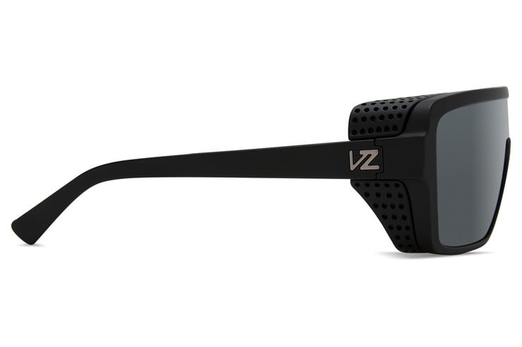 VONZIPPER DEFENDER BLACK SATIN SUNGLASSES w/ WLD VNTG GRY PLR LENS
