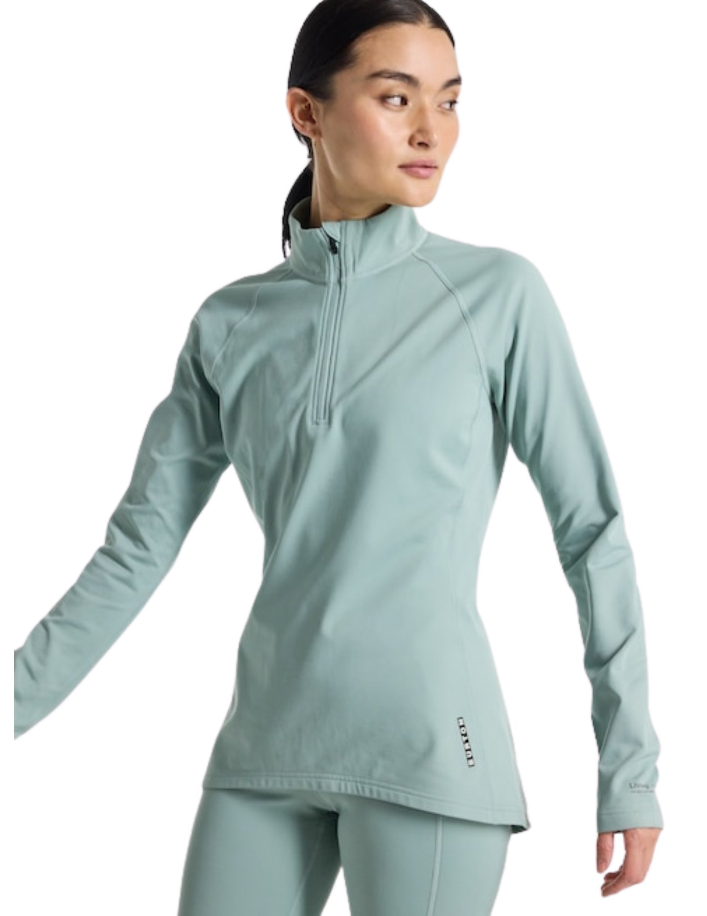 2025 BURTON WMNS HEAVYWEIGHT X QUARTER ZIP PETROL GREEN