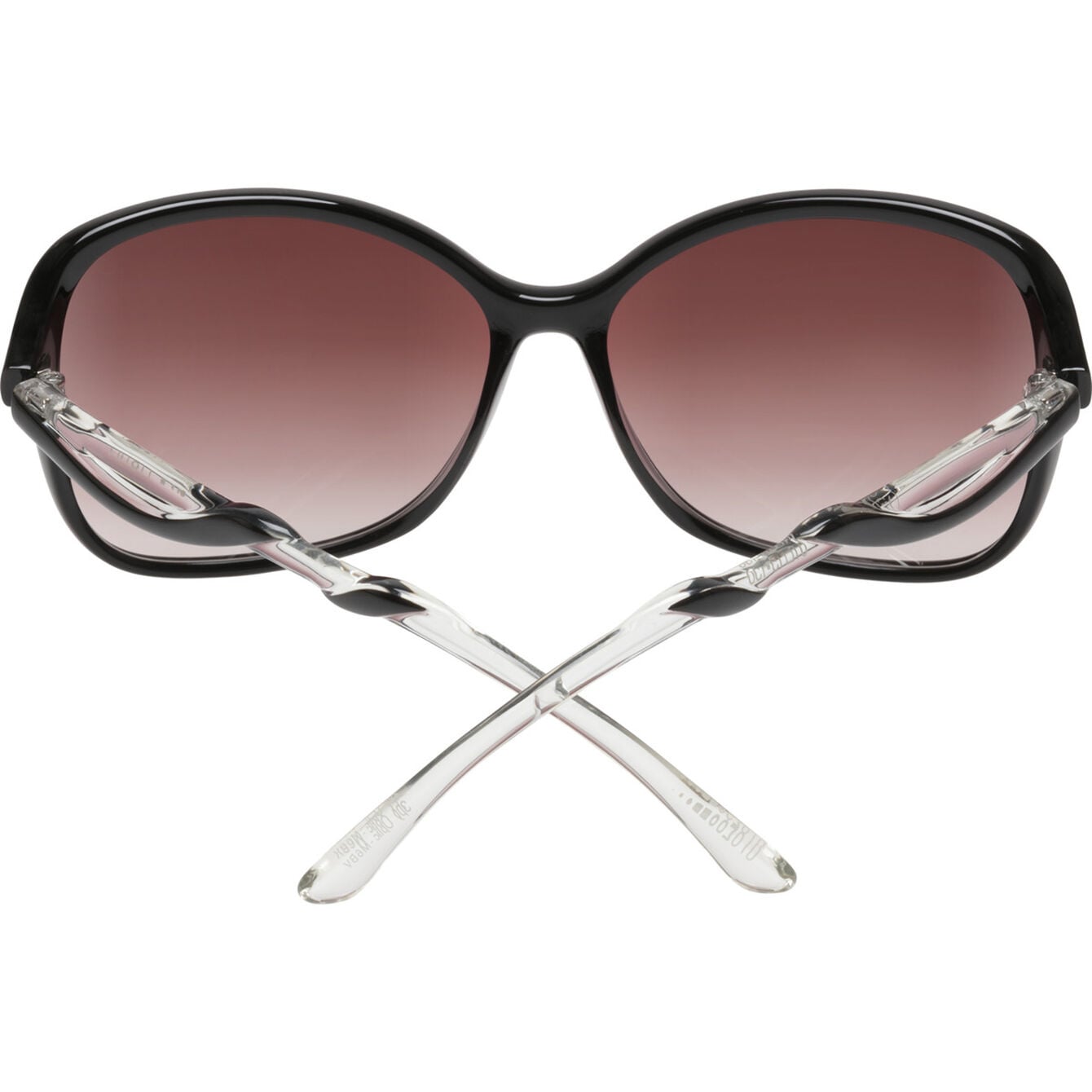 SPY FIONA BLACK CLEAR SUNGLASSES w/ HAPPY MERLOT