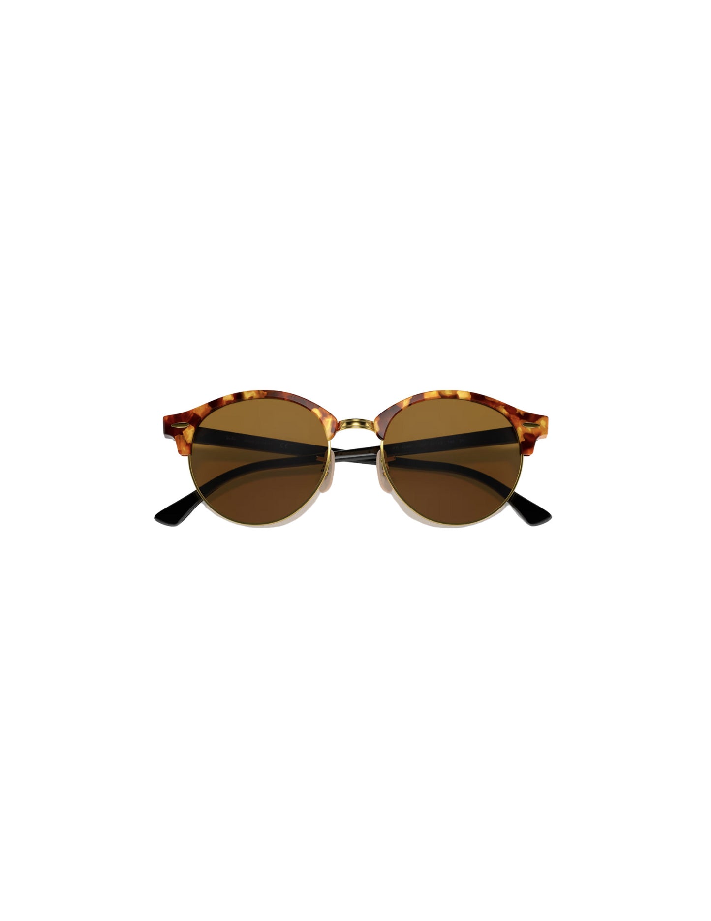RAY-BAN CLUBROUND SUNGLASSES SPOTTED BRN HAVANA w/ B-15 BRN