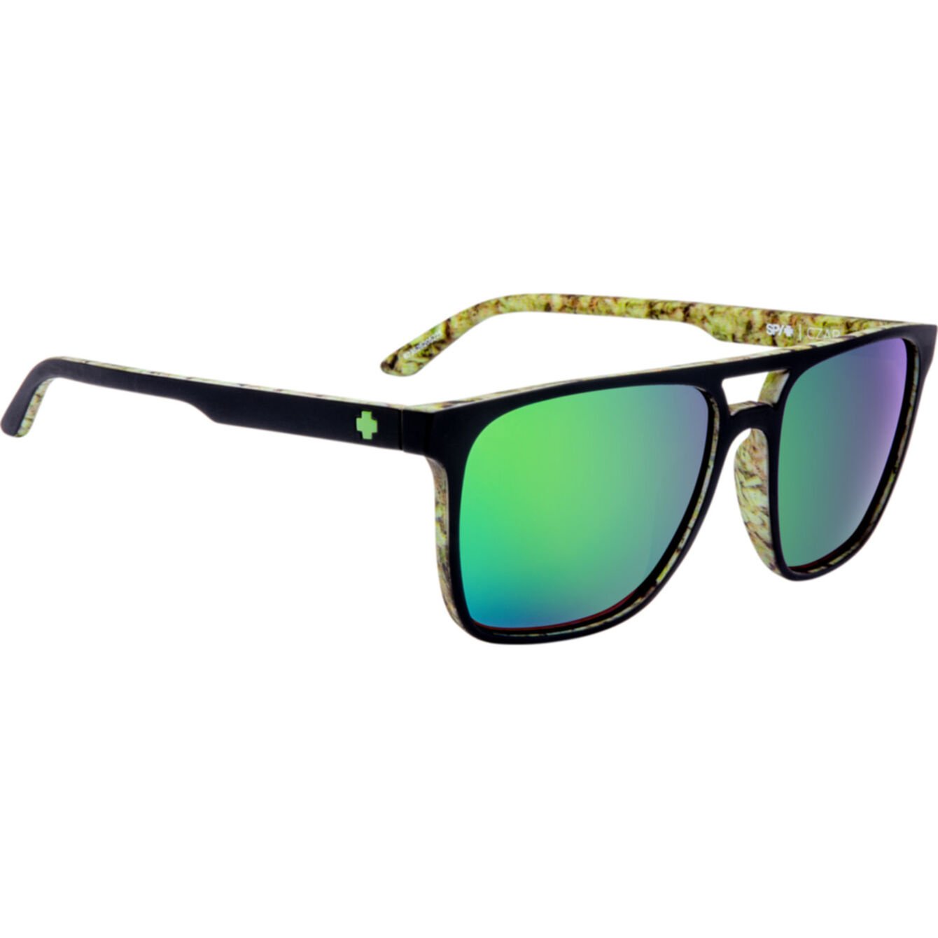 SPY CZAR MATTE BLACK/KUSHWALL SUNGLASSES w/ HD PLUS BRNZ GRN SPCT MIR