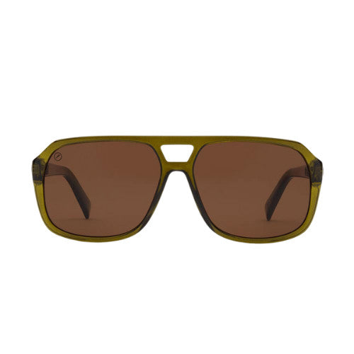 ELECTRIC DUDE GLOSS OLIVE SUNGLASSES w/ BRZN PLR LENS